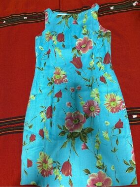 Jones New York Turquoise Floral Mini Dress